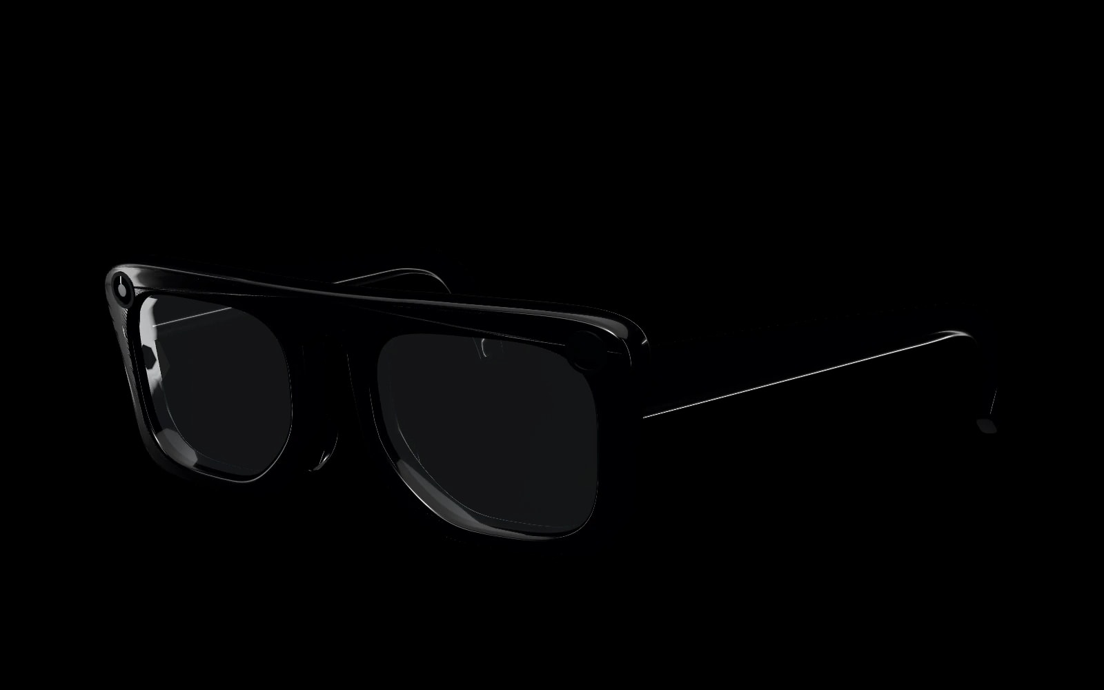Road Glasses in Black, seen from the front left